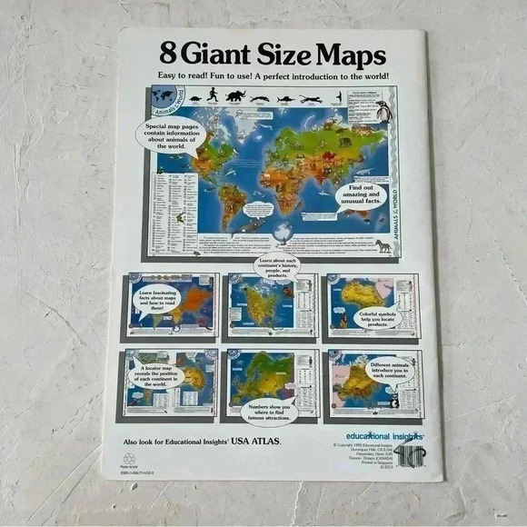 Giant Size World And Continent Maps Atlas Book - Picture 2 of 10